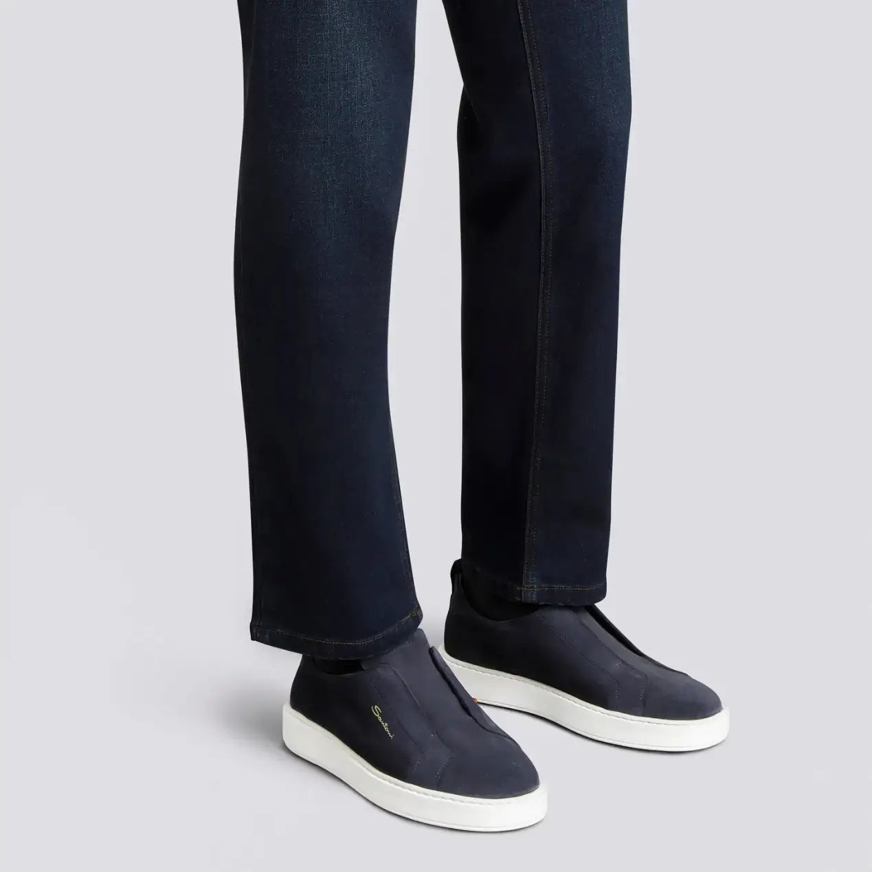 Men's blue suede slip-on sneaker